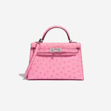 Sac Alae Rose - Cuir Autruche