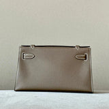 Clutch Taupe - Cuir Véritable