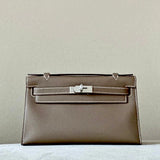 Clutch Taupe - Cuir Véritable