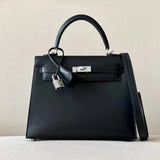 Sac Alae Noir - Cuir Véritable Lisse