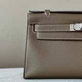 Clutch Taupe - Cuir Véritable