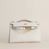 Clutch Crème - Cuir Véritable