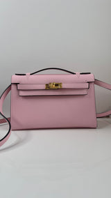 Clutch Alae Rose - Cuir Véritable