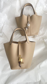 Sac Pico Beige - Cuir véritable
