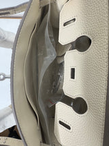 BAYA CREME FONCE ARGENT CUIR Véritable - 25CM