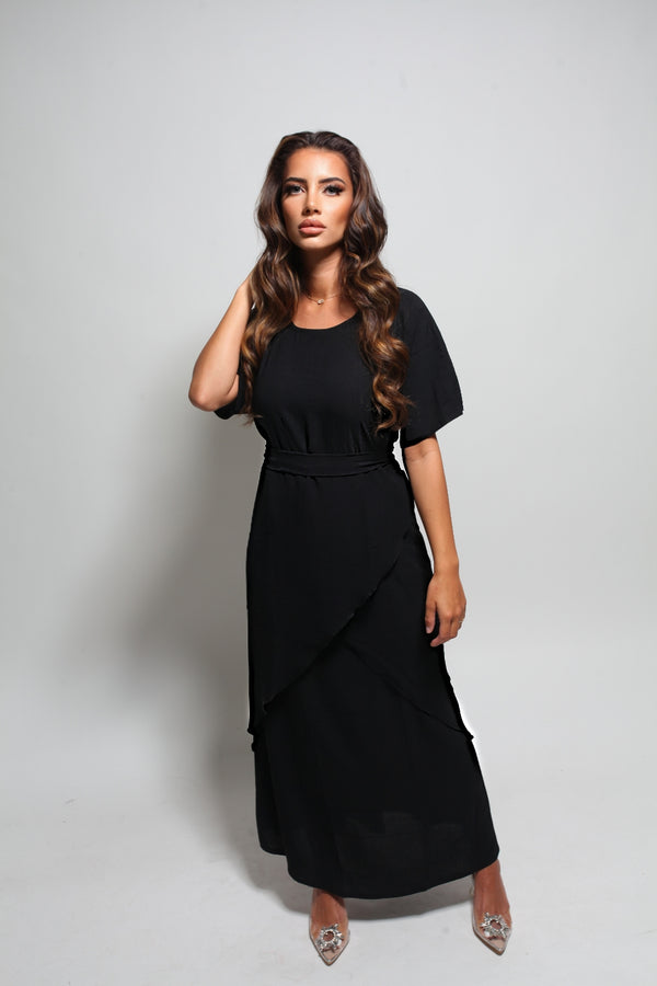Abaya set et hijab offert - Noir