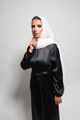 Robe croisée satin - Noir