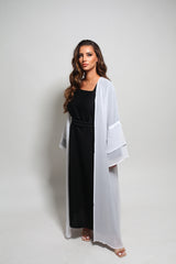 Kimono transparent et hijab offert - Blanc