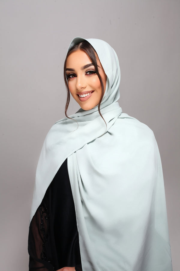 Hijab type soie de Medine - Ice blue