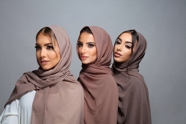Hijab Mousseline - Noisette