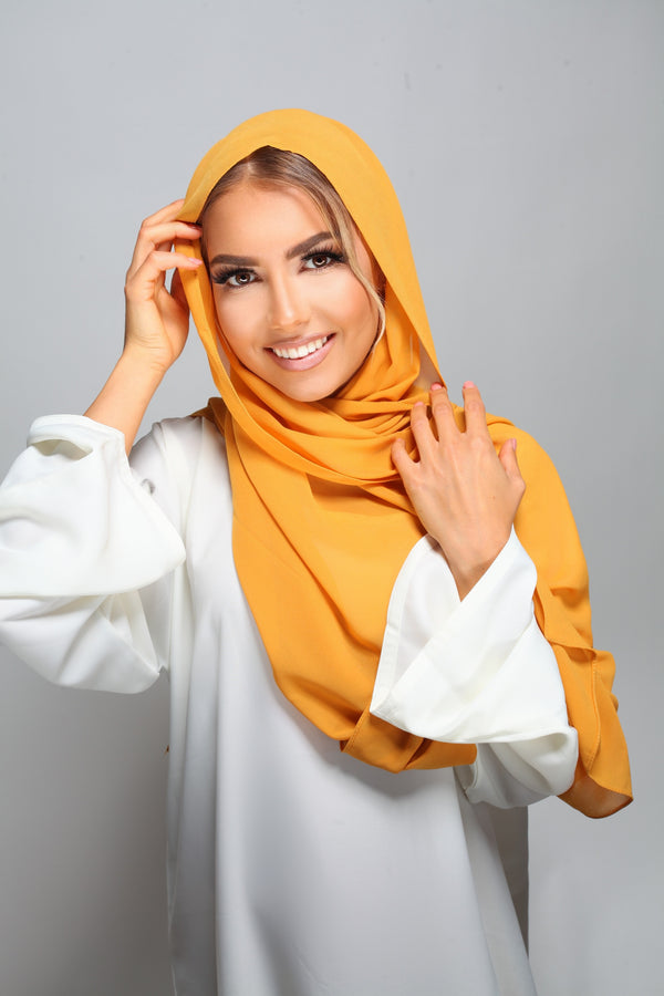 Hijab Mousseline - Jaune mimosa