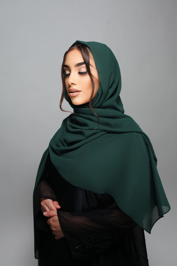 Hijab Mousseline - Vert sapin