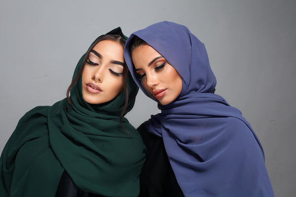 Hijab Mousseline - Violet Bleu