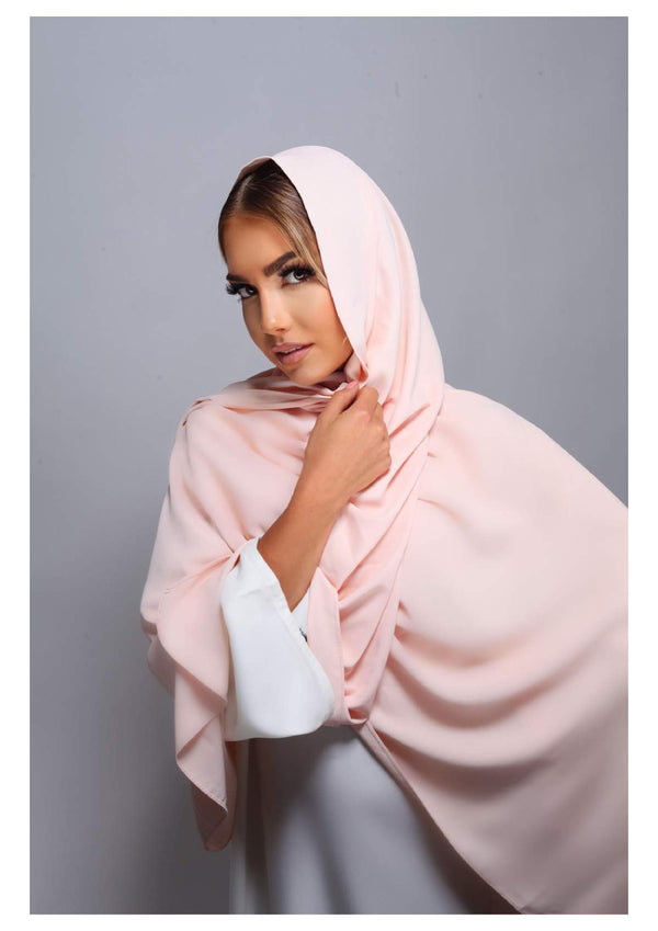 Hijab type soie de Medine - Rose longose