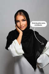 Abaya velour et hijab offert - Noir