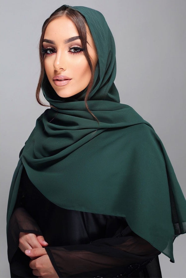 Hijab Mousseline - Vert sapin