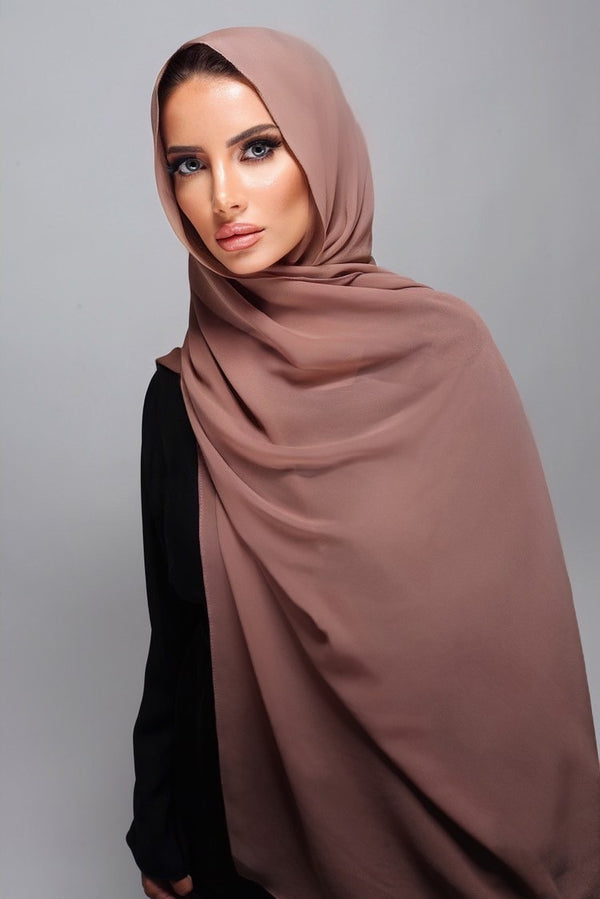 Hijab Mousseline - Noisette