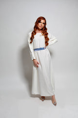 Abaya et kimono brillant - Bleu ciel