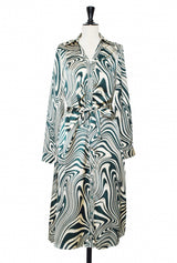 Robe imprimé marbré vert