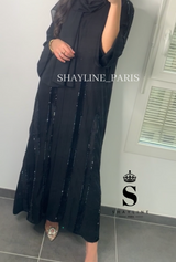 Abaya velour et hijab offert - Noir