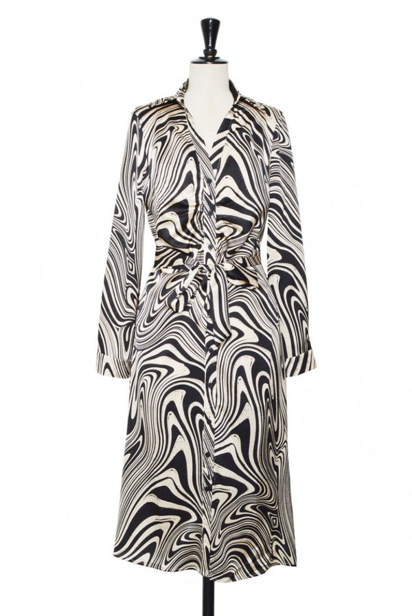 Robe à imprimé marbré Noir