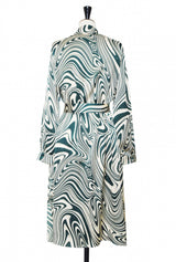 Robe imprimé marbré vert