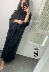 Abaya velour et hijab offert - Noir